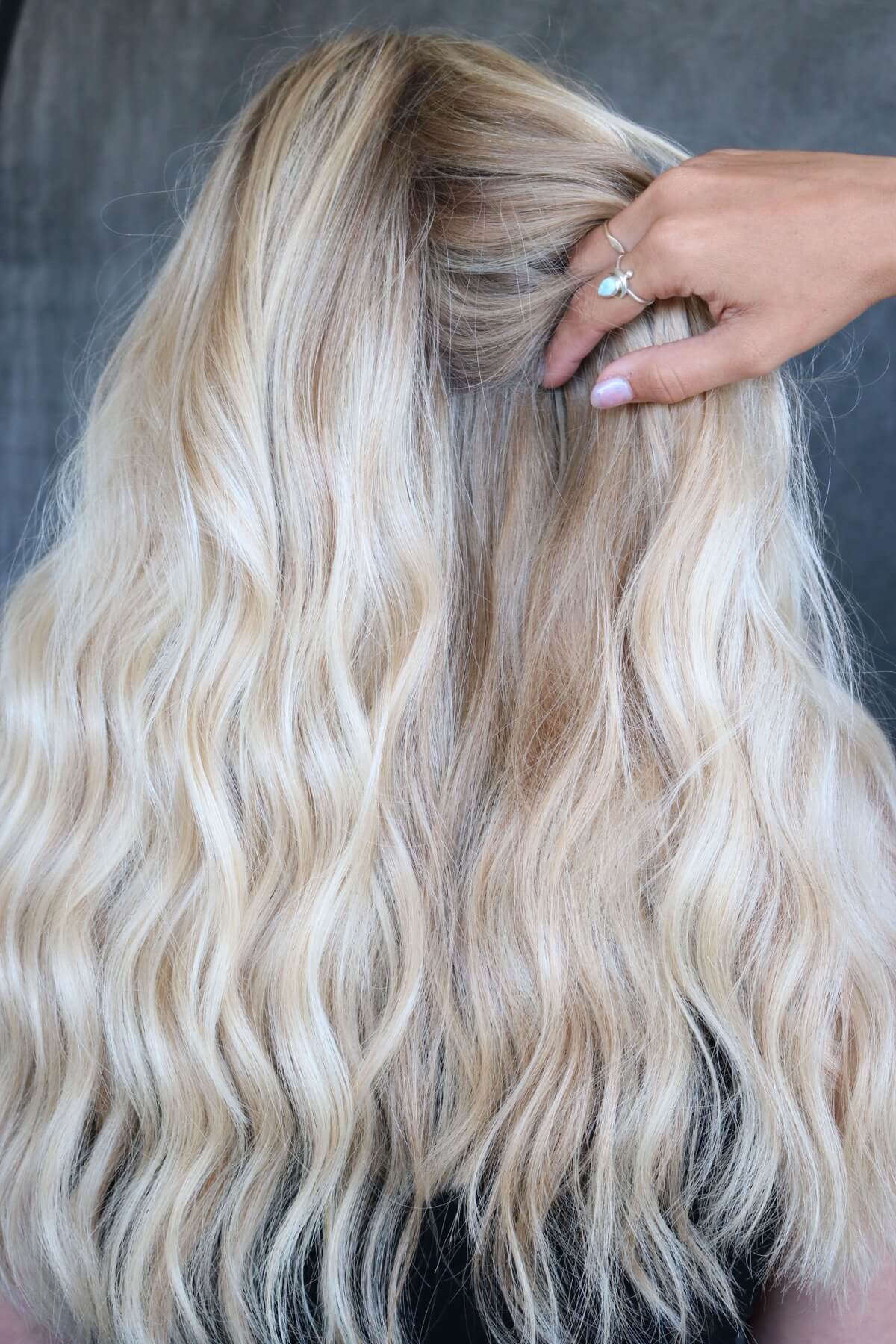 invisible hair extensions on blonde